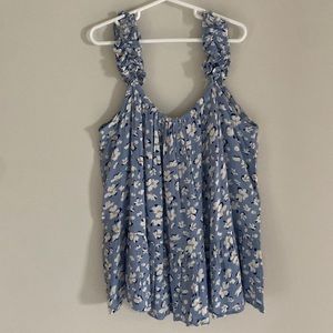 Blue floral tank top size xs.